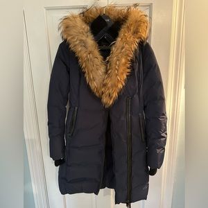 Mackage KAY Down Coat in Navy size XS with garment bag